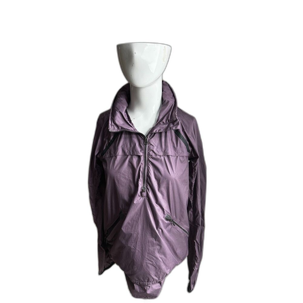 Lululemon Women's Jacket Miss Misty Size 6 Windbreaker 3/4 Zipper Pockets Purple